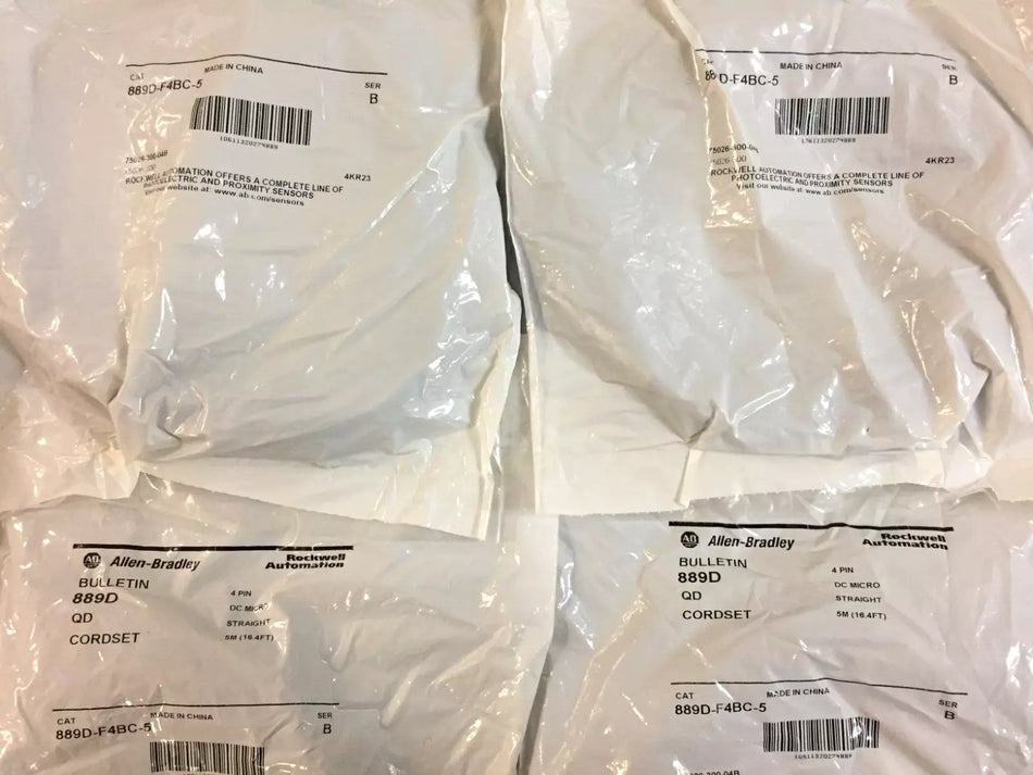 Allen Bradley 889D-F4BC-5 QD Cordset, DC Micro, Straight 5 Meters