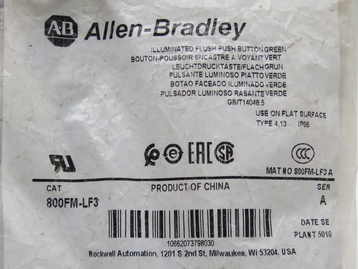 Allen-Bradley 800FM-MT44 Push-Pull Operator Button 40mm - NEW IN BOX