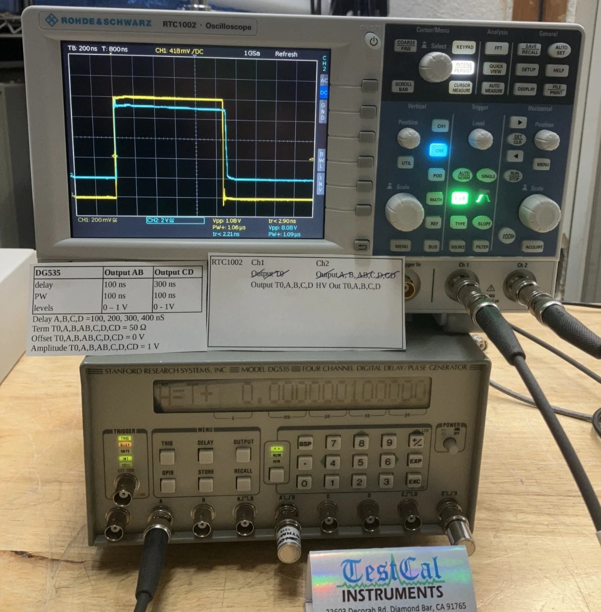 Stanford Research DG535 Delay / Pulse Generator OPT 01, 02, 03. Cal'd with data.