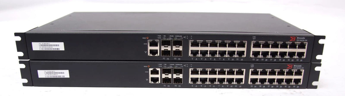 Lot of 2 Brocade ICX 6430 EM-ICX6430-24 24 Port Managed GB Switches
