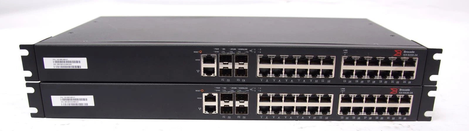 Lot of 2 Brocade ICX 6430 EM-ICX6430-24 24 Port Managed GB Switches