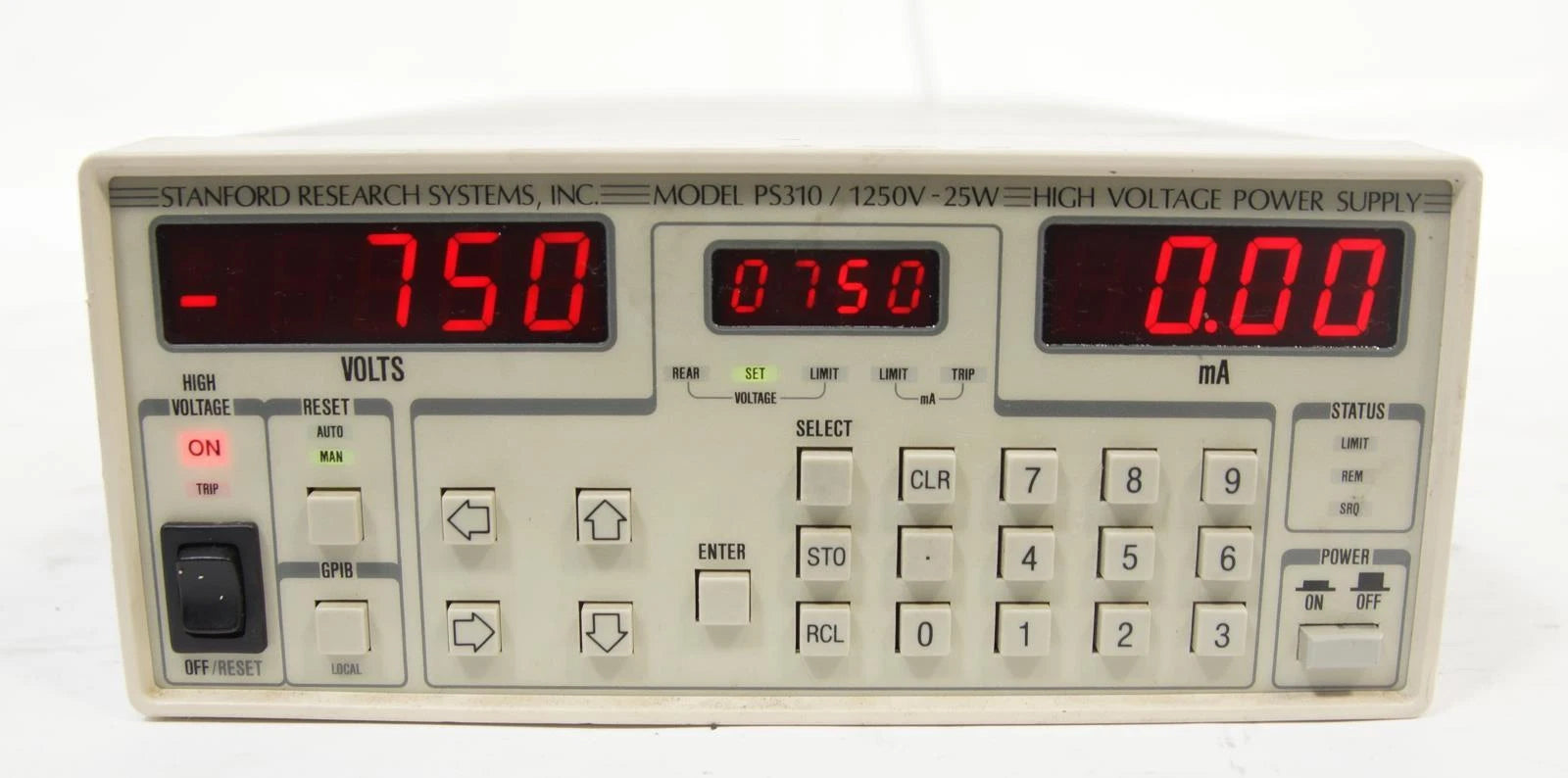 Stanford Research Systems SRS PS310 1250V-25W High Voltage Power Supply