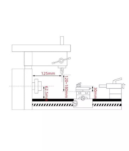 Mini Lathe Machine Desktop DIY Drilling Milling Machine 220V 180W