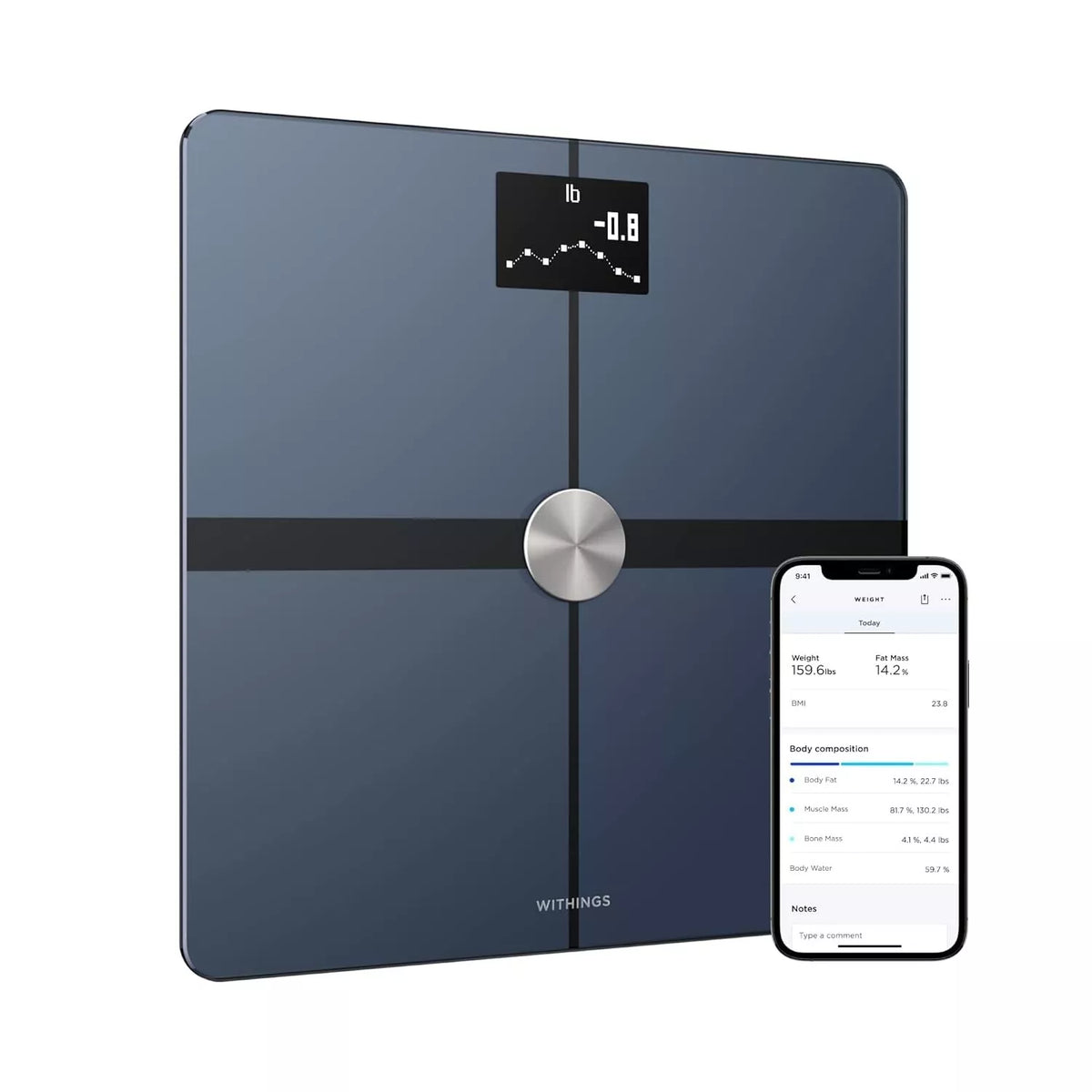Withings Body+ Wi-Fi Smart Bathroom Scale for Body Fat, Weight Loss & Composition