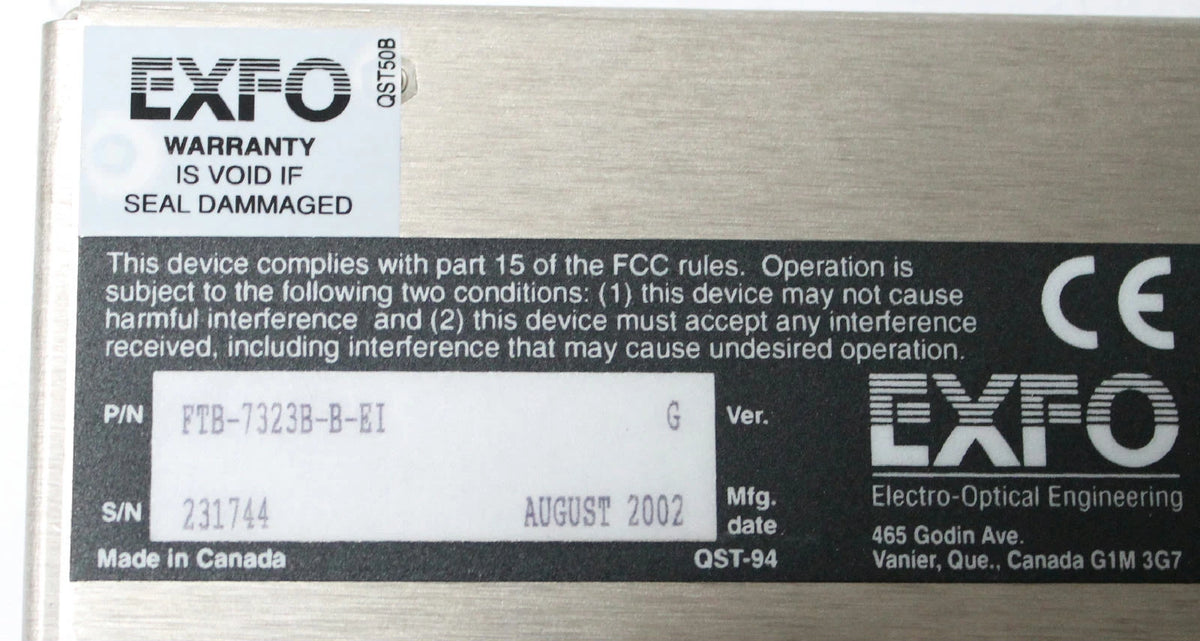 EXFO FTB-7300B 1310-1550nm SM Fiber OTDR FTB-7323B-B TESTED