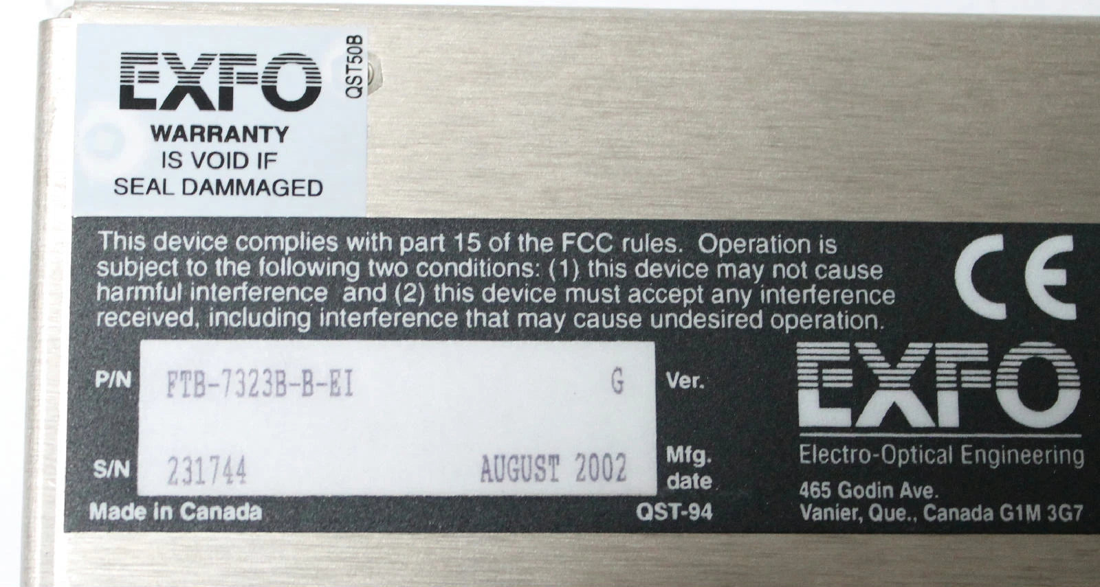 EXFO FTB-7300B 1310-1550nm SM Fiber OTDR FTB-7323B-B TESTED
