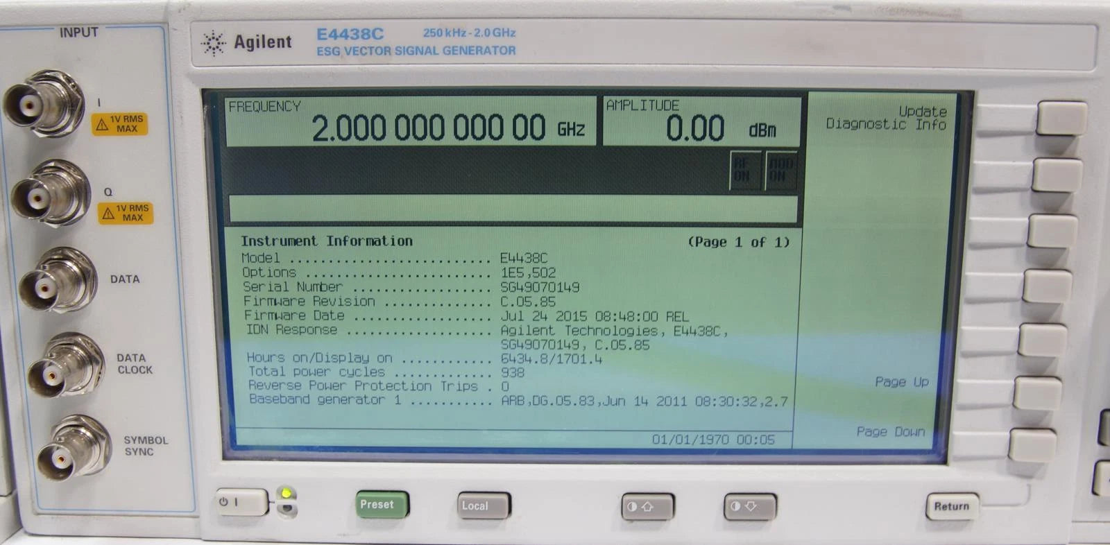 Agilent E4438C 2GHz ESG Vector Signal Generator OPT 1E5 502