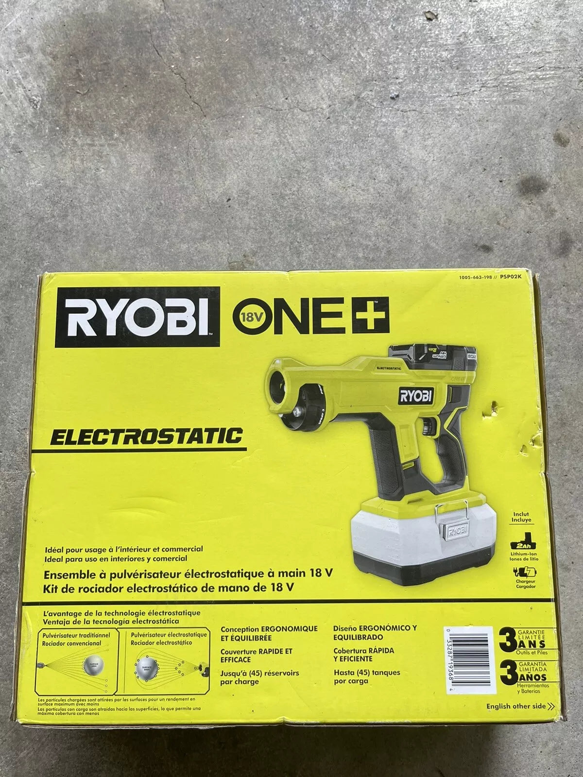 Ryobi ONE+ 18V Cordless Handheld ElectroStatic Sprayer Kit with Battery & Charger