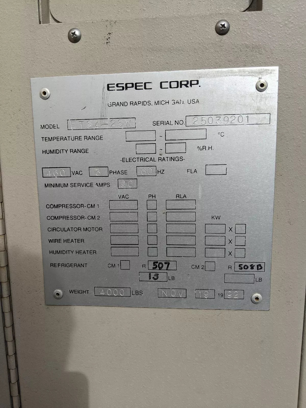 Refurbished ESPEC ETS4-2SW Two Zone Thermal Shock Chamber