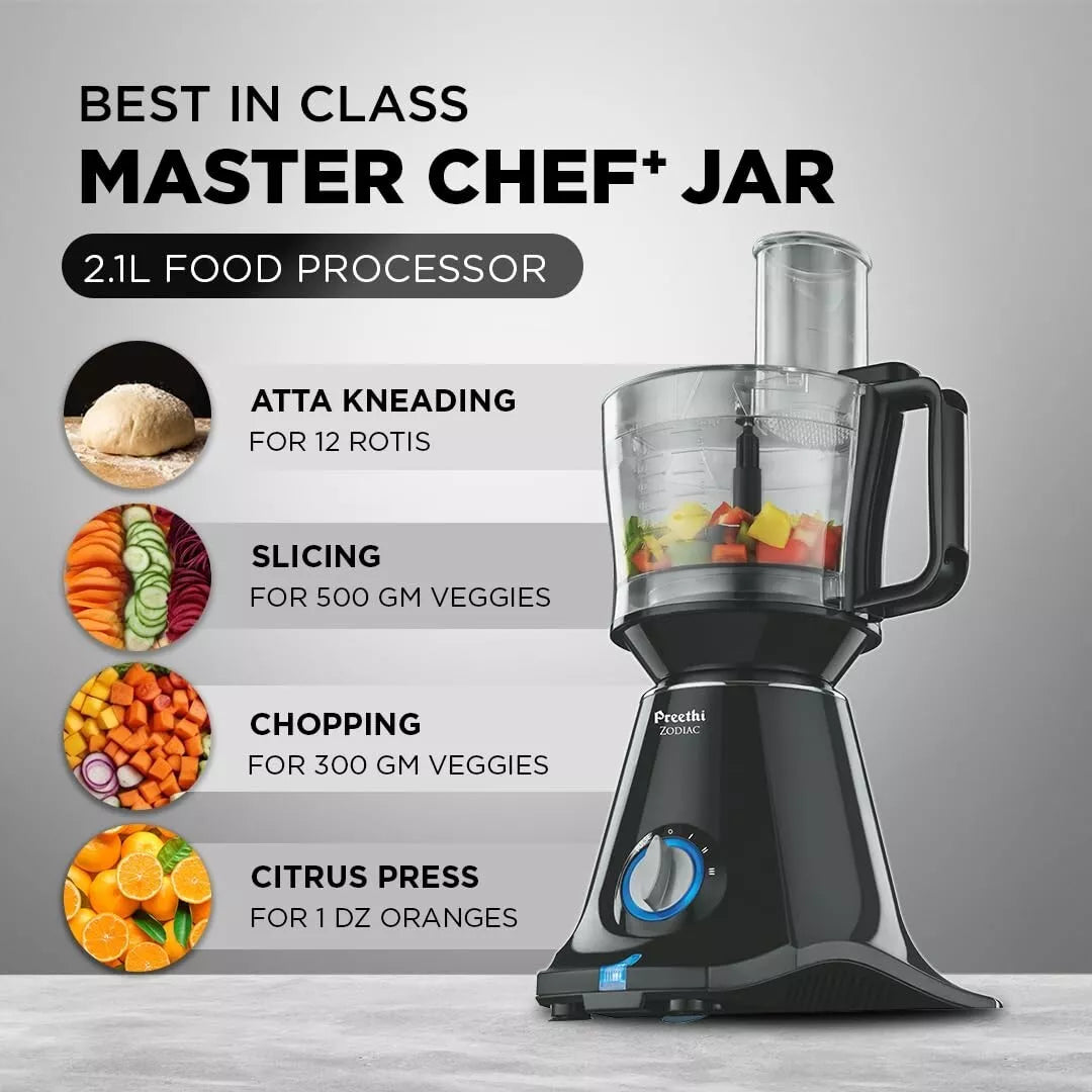 Preethi Zodiac MG-218 Mixer Grinder 750W 5 Jars Black/Light Grey