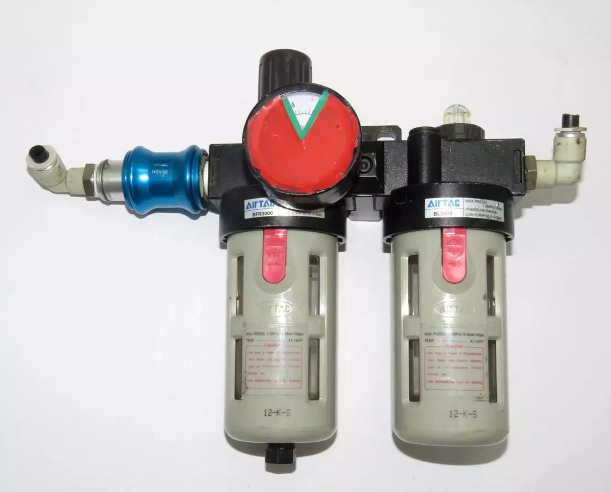 Airtac BFR3000 + BL3000 FRL Unit 3/8 Pneumatic Air Filter Regulator Lubricator