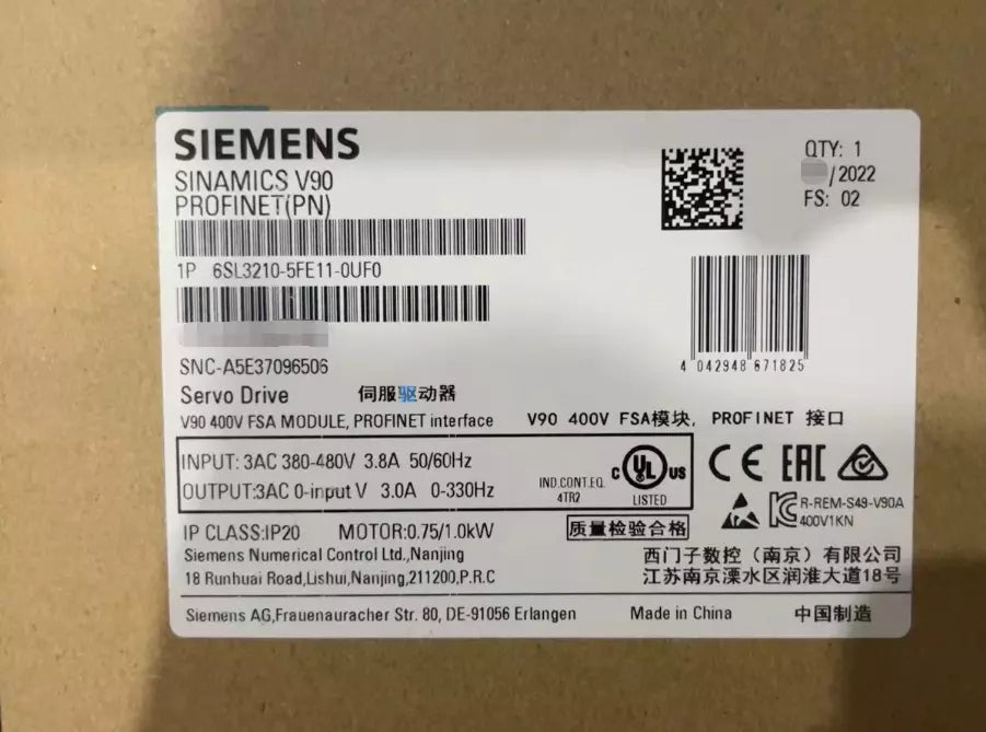 NEW SIEMENS 6SL3210-5FE11-0UF0 6SL3210-5FE11-0UF0 U3