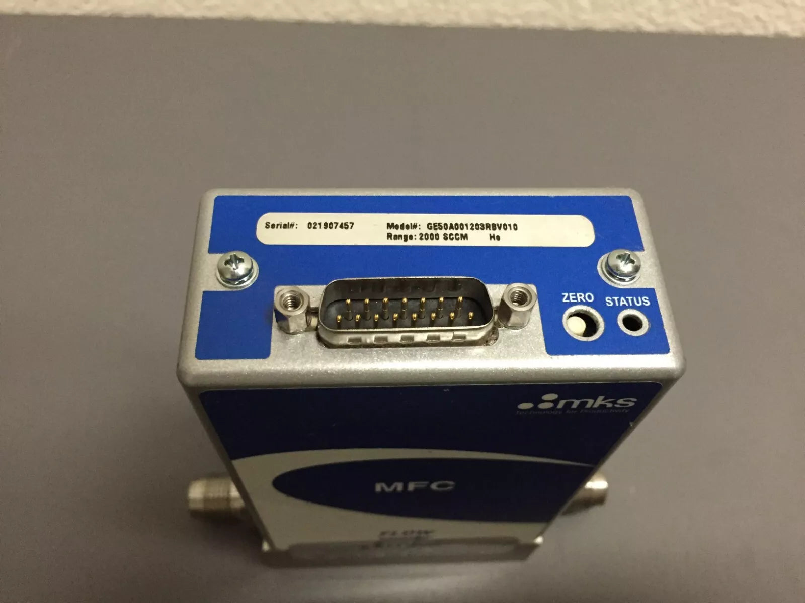 MKS GE50A001203RBV010 Gas Helium Mass Flow Controller 2000 SCCM