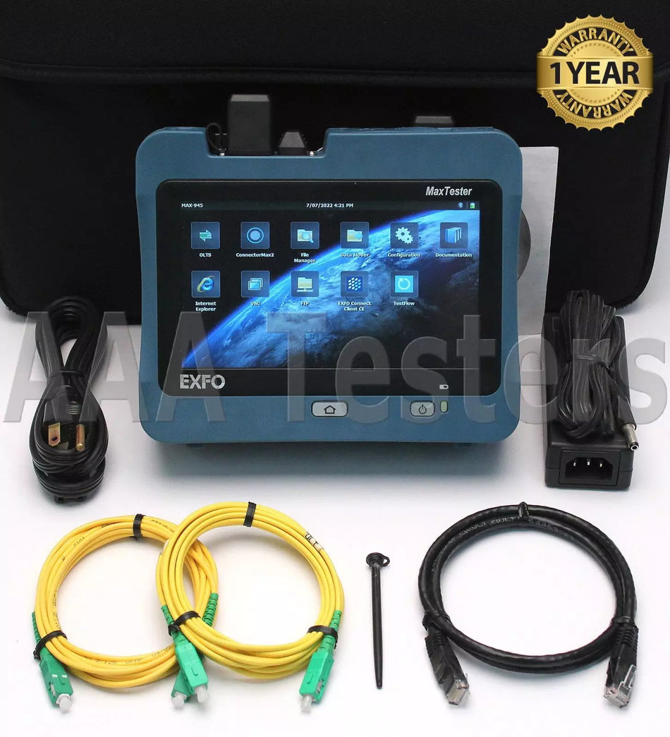 EXFO MaxTester MAX-945 SM Optical Loss Test System 1310/1550/1625 PM-MAX-2X-VF