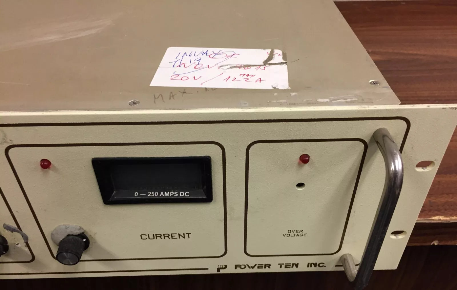 Power Ten 4600D-20250 Heavy Duty DC Power Supply 0-20 Volts DC 0-250 Amps
