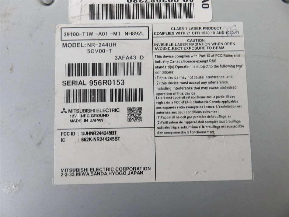 15 -2016 HONDA CR-V RADIO RECEIVER TOUCH SCREEN 39100-T1W-A01-M1