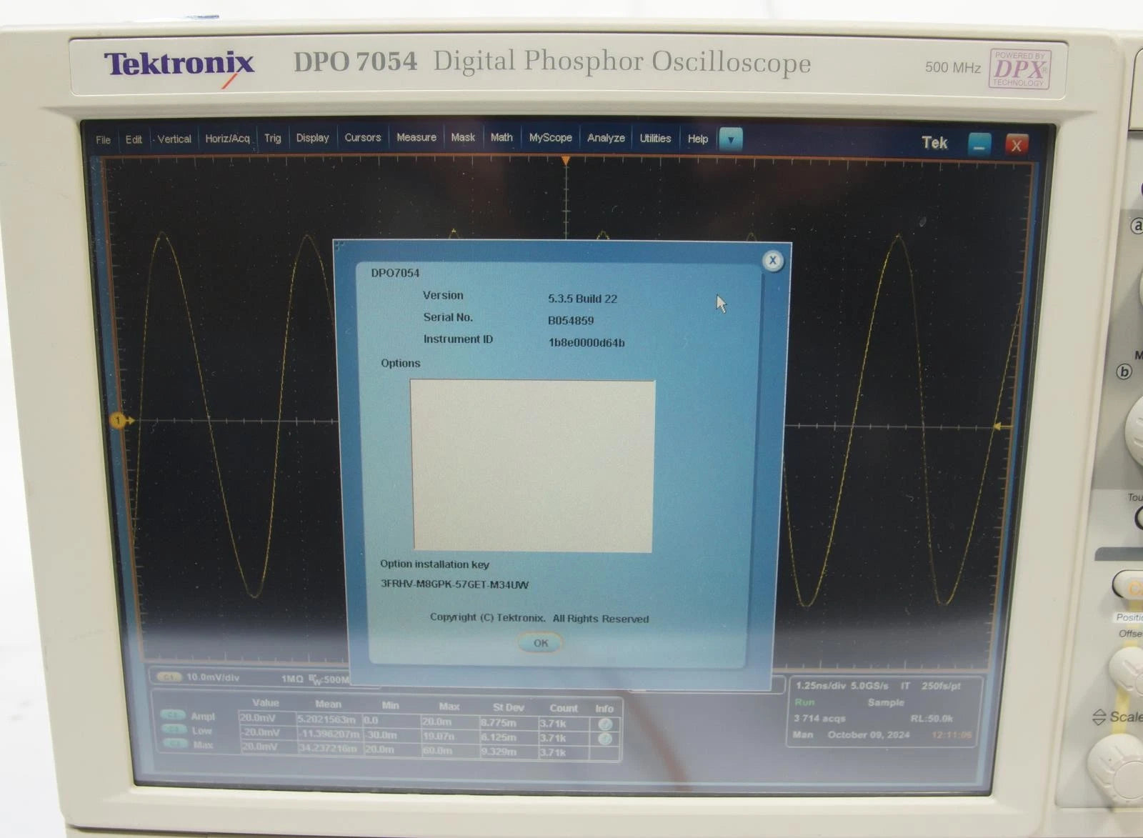Tektronix TDS7054 4CH 500MHz 5GSa/s DPO Digital Phosphor Oscilloscope