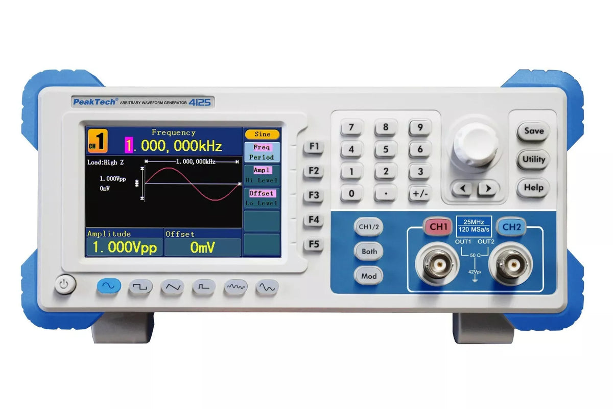 Peaktech P4125 2 Channel Arbitrary Waveform Generator 1 µHz – 25 MHz AWG AFG - XG eqpt