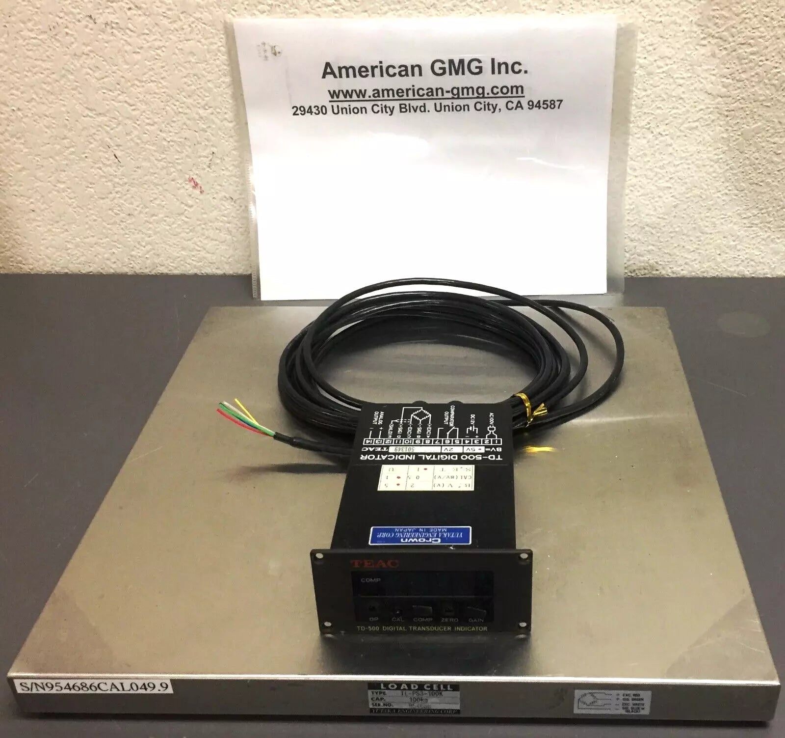 Yutaka TL-PS3-100K Load Cell Scale with Teac TD-500 Digital Transducer Indicator