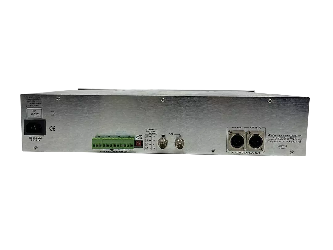 Wohler AMP2-VS One SDI Input on BNC with Reclocked SDI Output on BNC Channels