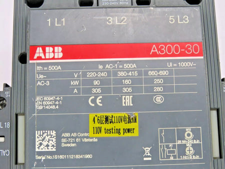 ABB A300-30 Power Contactor 230-240V Used Condition