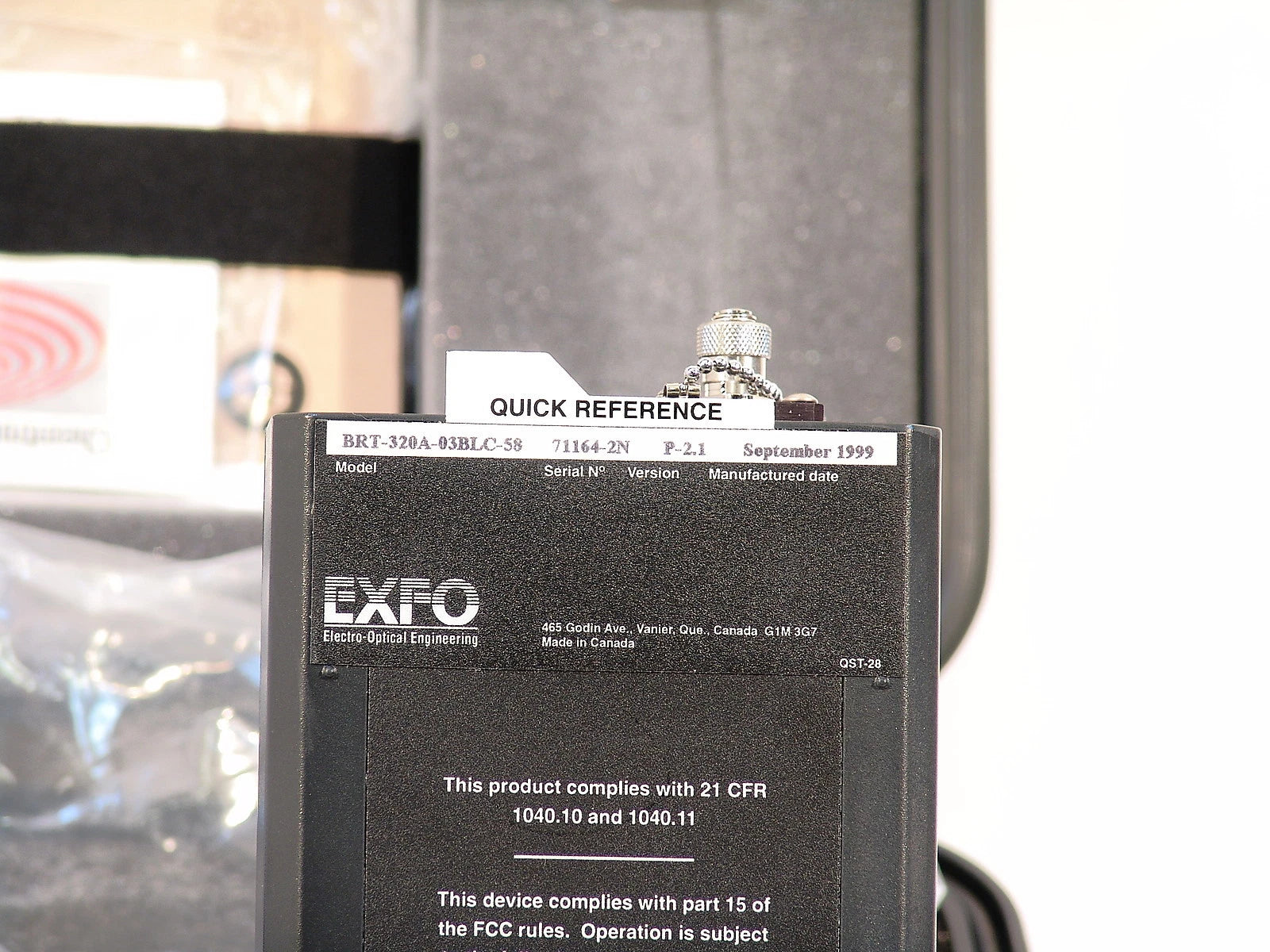 EXFO BRT-320A Optical Return Loss Test Set Back reflection