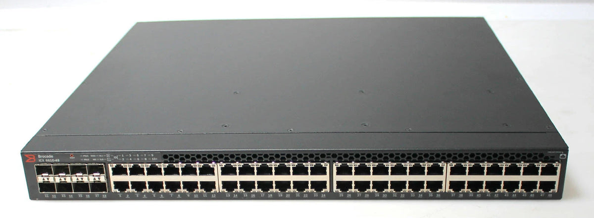 Brocade ICX6610-48 48-port 1 GbE, 8×1 GbE SFP Managed Switch w Accessories