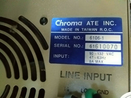 Chroma 6106 Programmable AC Source 0~300V, 15~1KHz / 500VA - XG eqpt