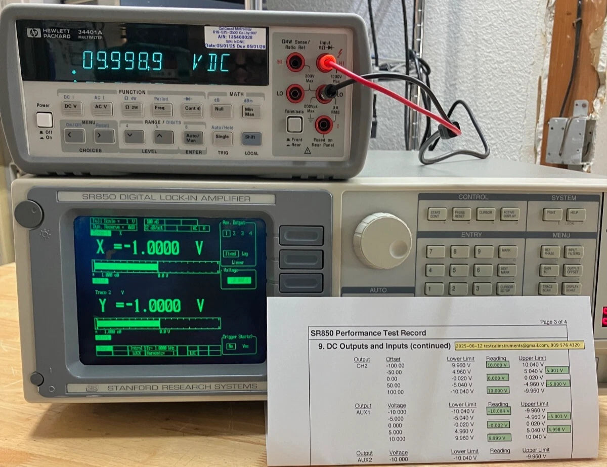 Stanford Research Systems SR850 100 kHz DSP Lock-In Amplifier - Cal'd with Data