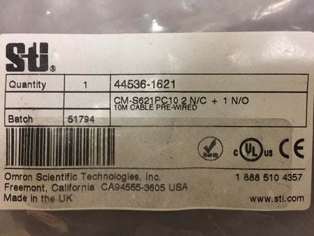 STI 44536-1621 with Both CM-S621PC10 2 N/C + 1 N/O 32ft Cable Pre-wired