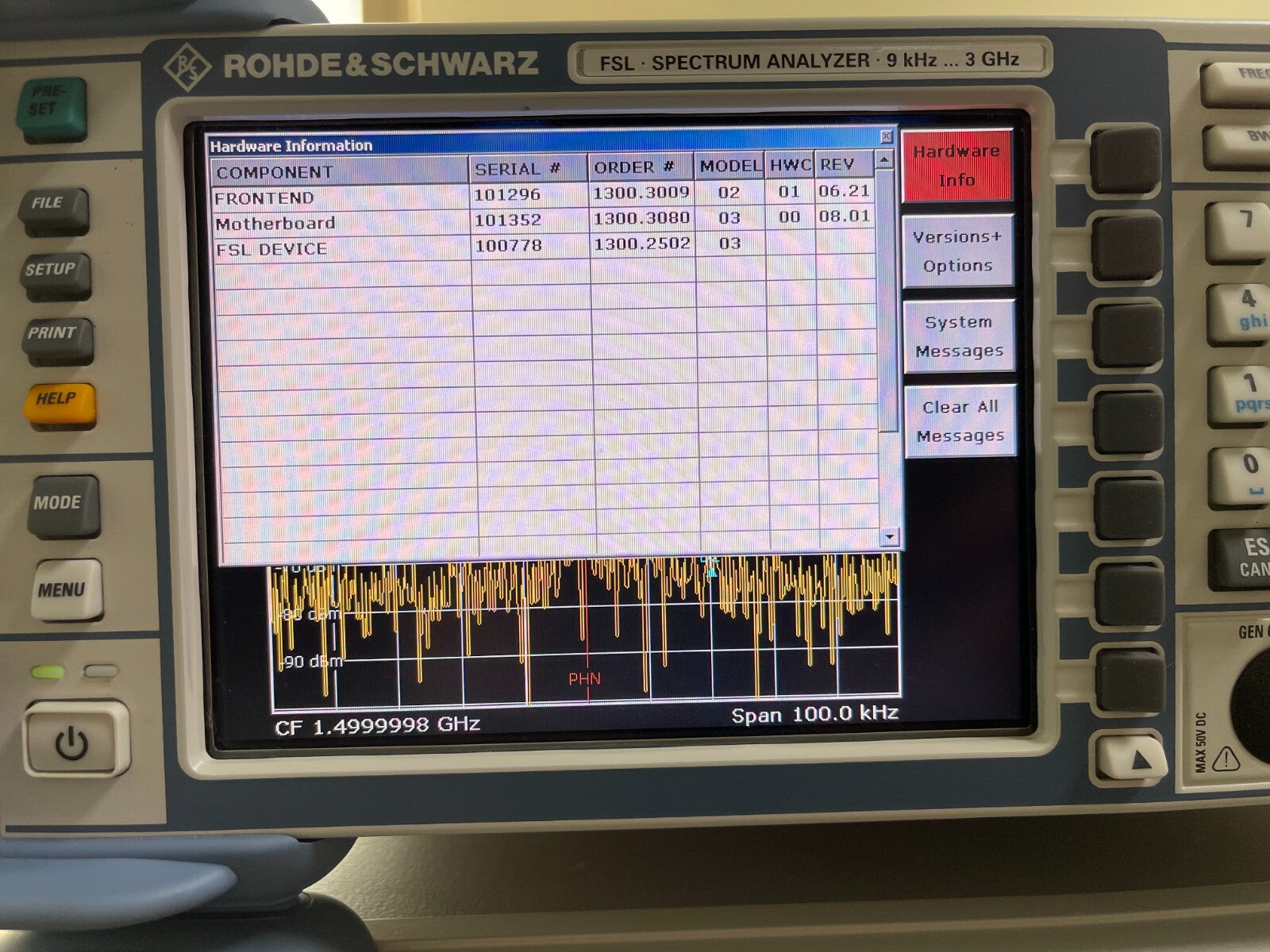 Rohde &amp; Schwarz FSL3 Spectrum Analyzer 9 kHz - 3 GHz _ 0778