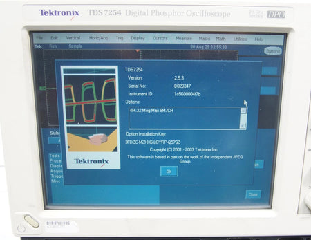 Tektronix TDS7254 DPO Digital Phosphor Oscilloscope 2.5GHz, 20Gs/s