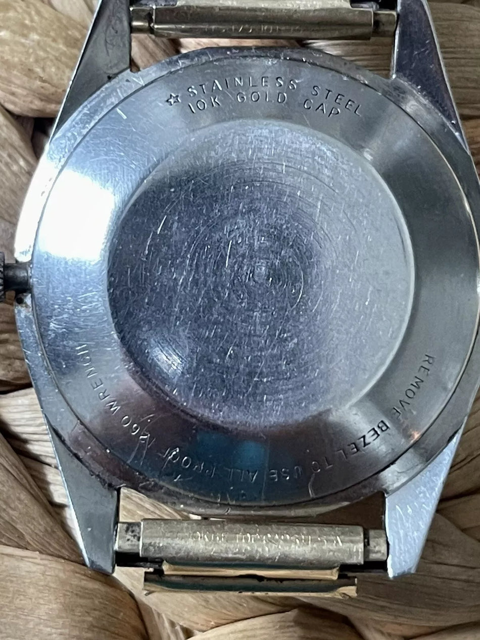 Vintage Wittnauer Automatic Men's Watch Stainless + 10k Gold Cap