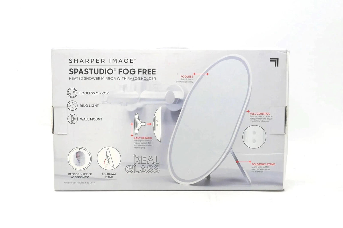 Sharper Image Spastudio Fog Free Heated Shower Mirror With Razor Holder