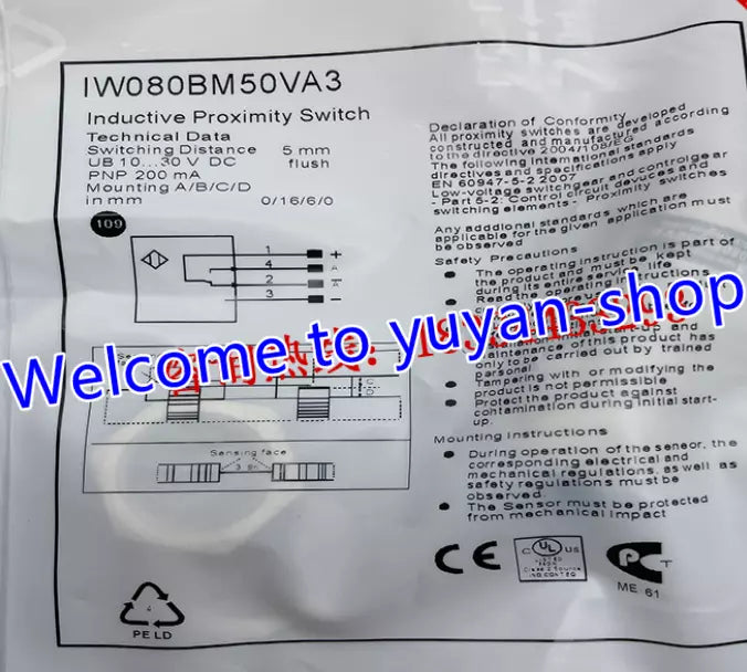 1PCS NEW FOR Wenglor Proximity switch IW080BM65VA3