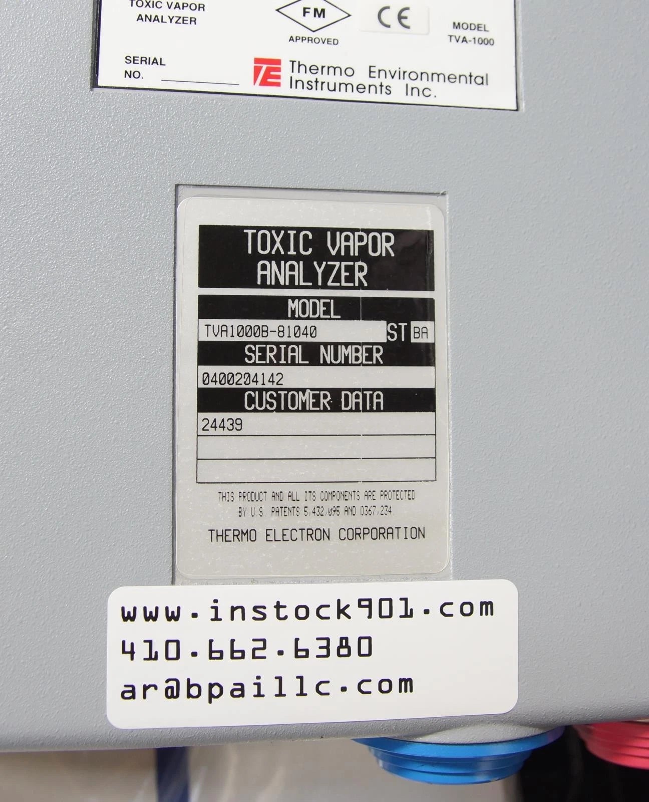 Thermo Environmental Instruments TVA-1000 B Toxic Vapor Analyzer