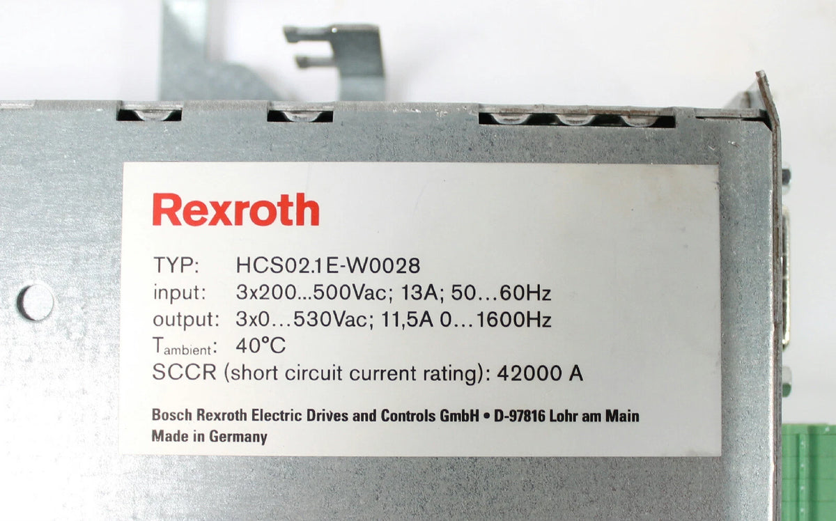 Bosch Rexroth IndraDrive C HCS02.1E-W0028 Servo Drive Controller