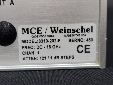 Weinschel 8310-202-F: DC-18GHz 121 / 1dB Step Attenuator