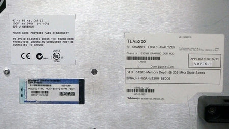 Tektronix TLA5202 68ch 8GHz 1MW Logic Analyzer