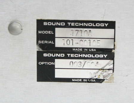 Sound Technology Model 1710A Audio Bandwidth Distortion Measurement System