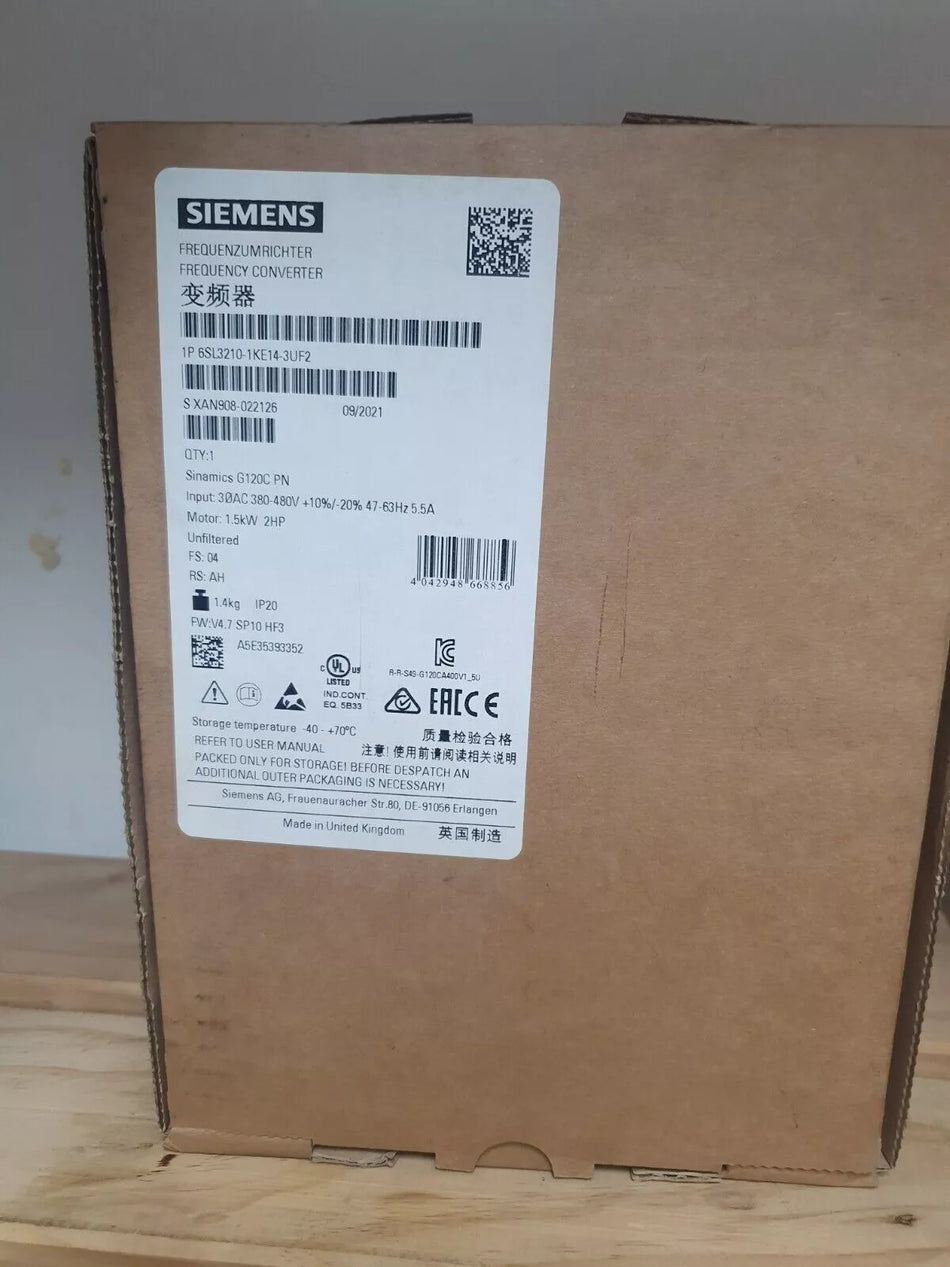 1PCS Unopened New Siemens 6SL3210-1KE14-3UF2 6SL3 210-1KE14-3UF2