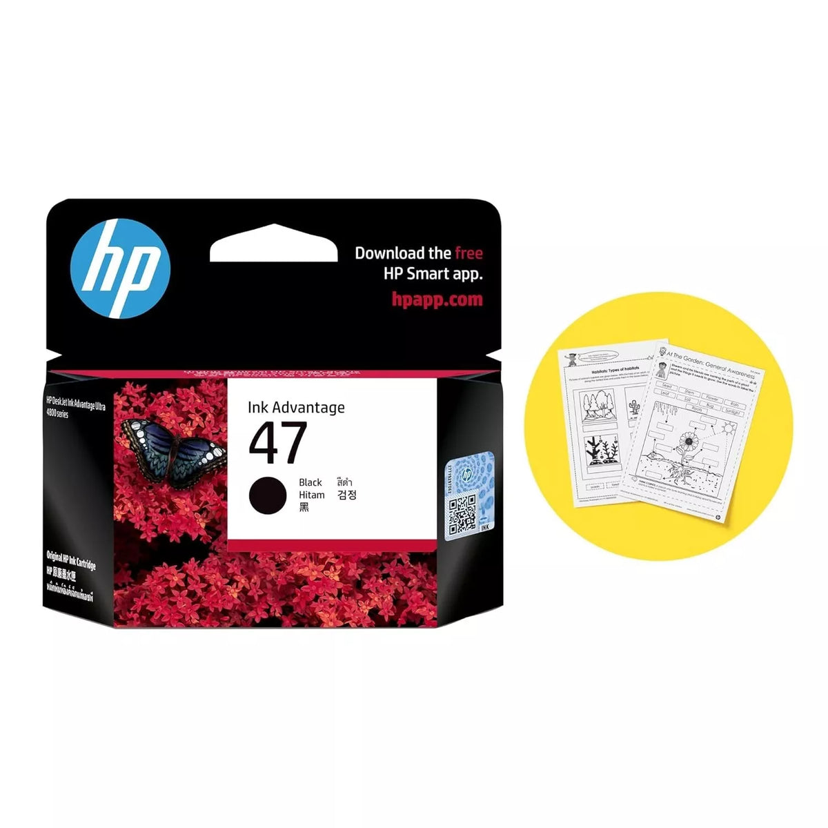 HP 47 Black Original Ink Cartridge for High-Quality Printing