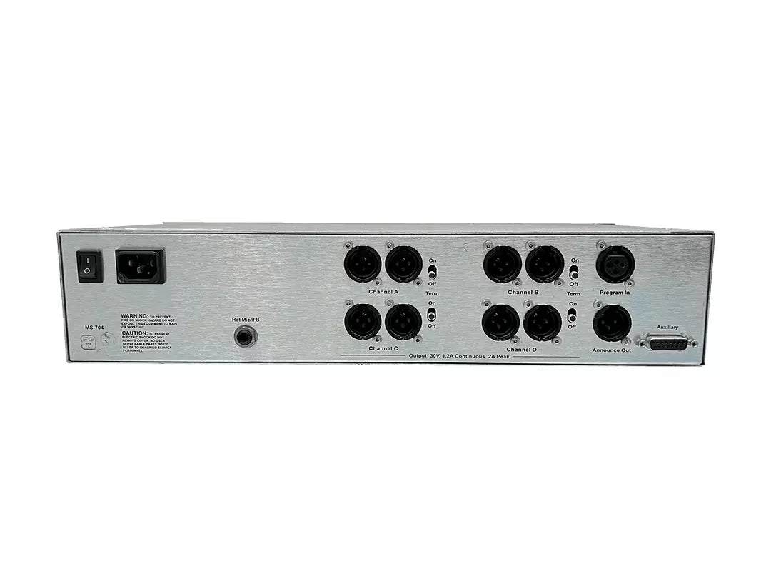 Clear-Com MS-704 4-Channel 2RU Main Station with Built-in Speaker