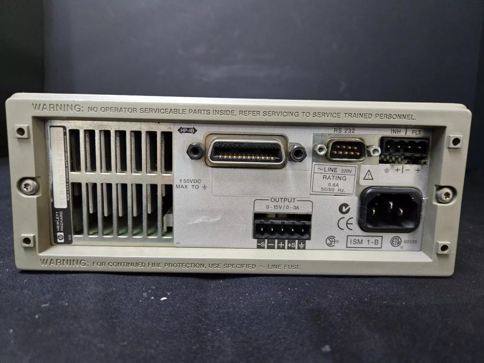HP 66311B Mobile Communications DC Source 0-15V 0-3A 5A Peak