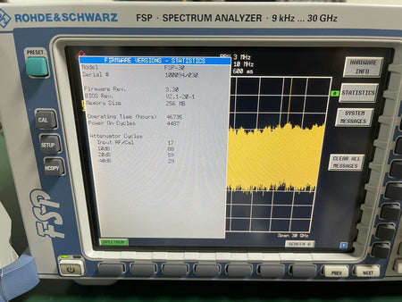 Rohde &amp; Schwarz FSP30 Spectrum Analyzer 9 kHz - 30 GHz w/ FSP-B4 _ 0094