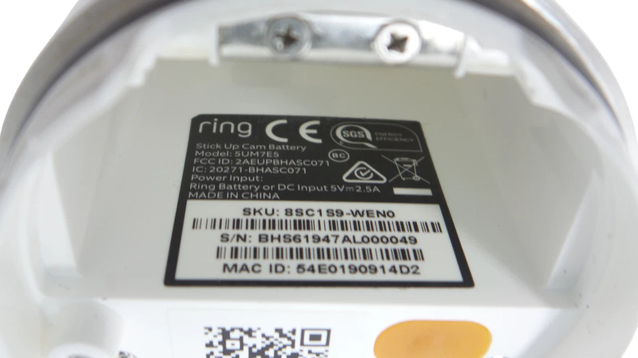 Ring Stick Up Cam 5UM7E5 3rd Gen In/Outdoor Battery Security Camera