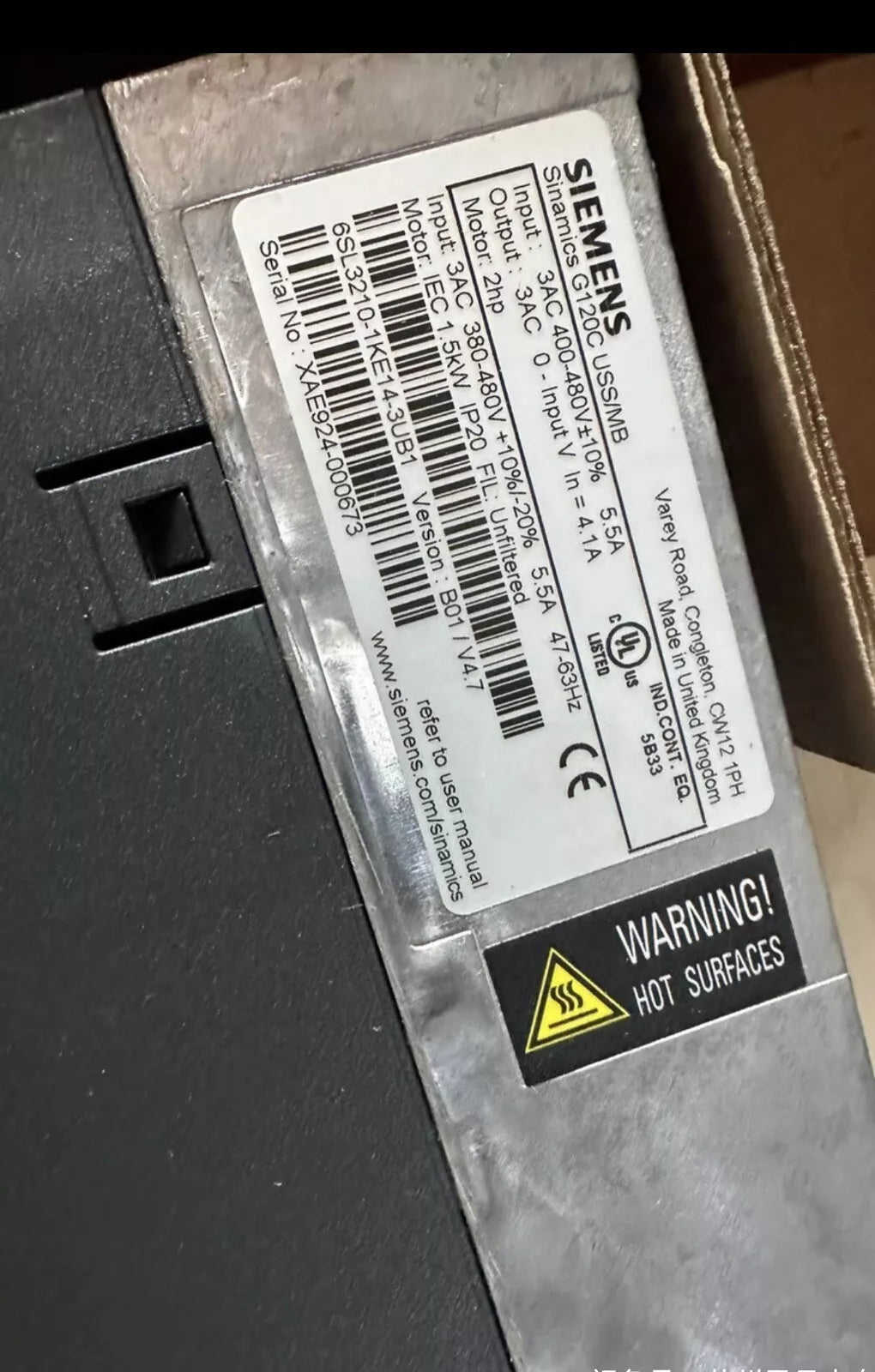 Siemens 6SL3210-1KE14-3UB1 Inverter Drive