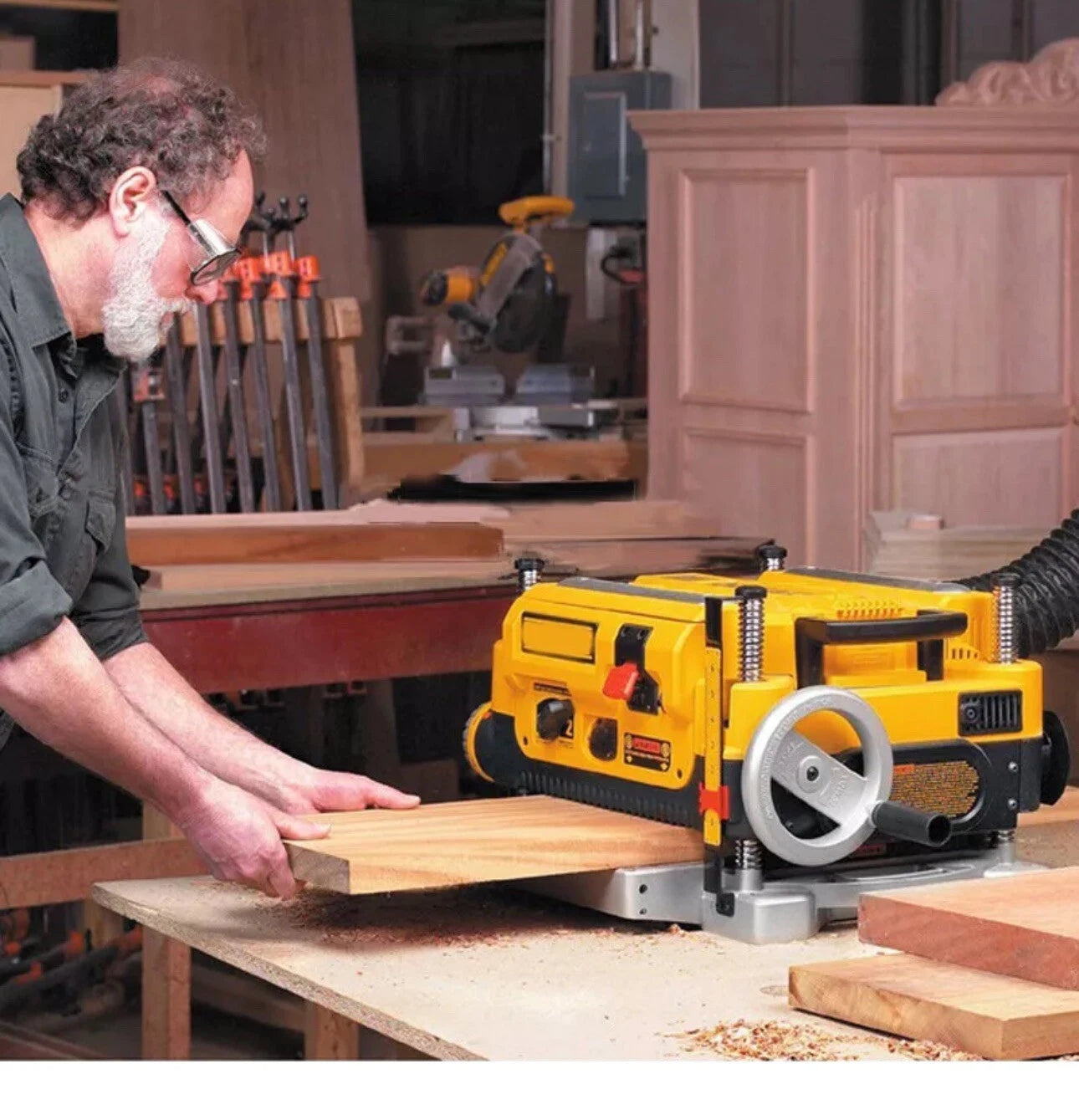 DW735 Multifunctional Small Woodworking Table Planing Press Planer Machine