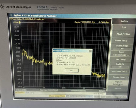AGILENT/KEYSIGHT E5052A 10 Hz – 7 GHz MXA Signal Source Analyzer