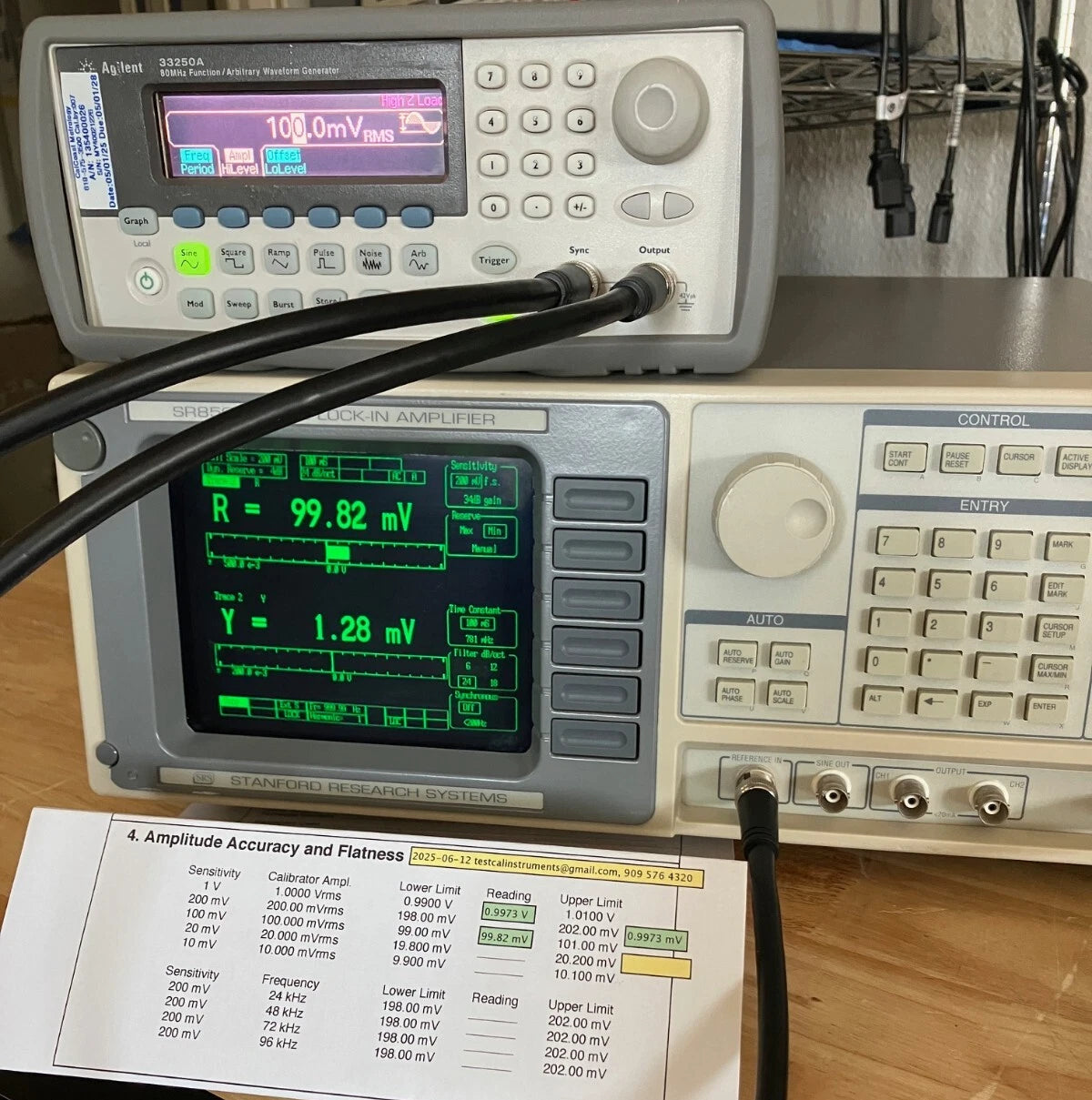 Stanford Research Systems SR850 100 kHz DSP Lock-In Amplifier - Cal'd with Data